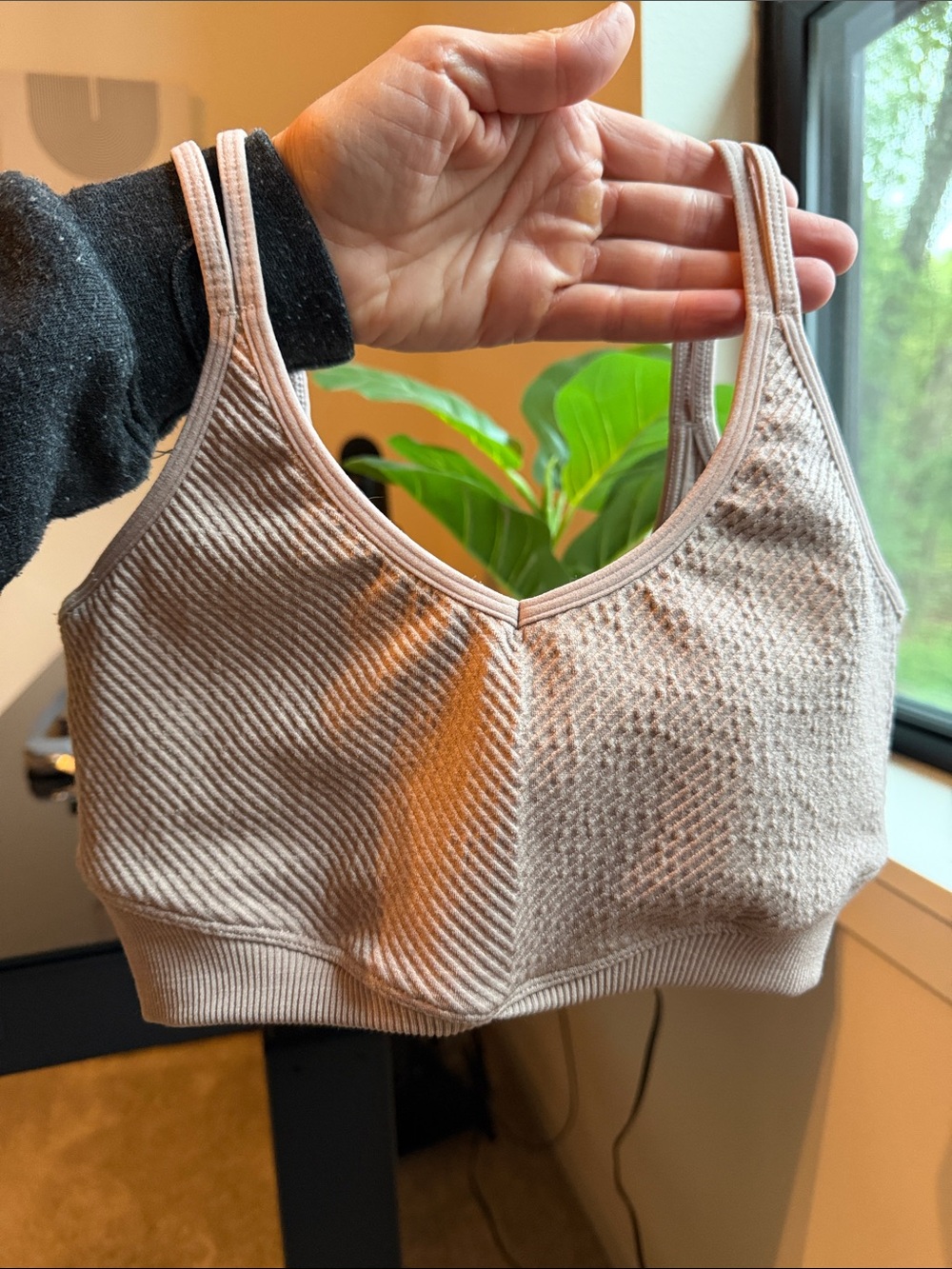 BuffBunny Ribbed Light Beige Seamless Bralette